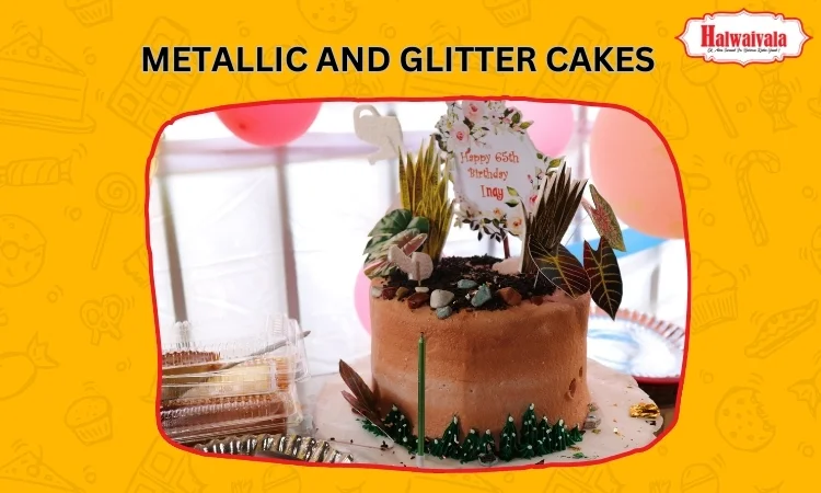 metallic and glitter cakes